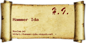 Hammer Ida névjegykártya